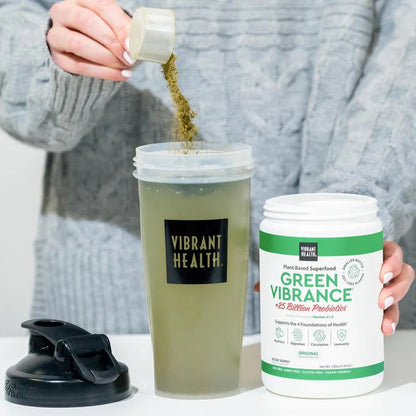 Vibrant Health, Green Vibrance, Includes 65 Plant-Based Superfoods, 25 Billion Probiotics, Fiber, Adaptogens & Enzymes, 30 Servings